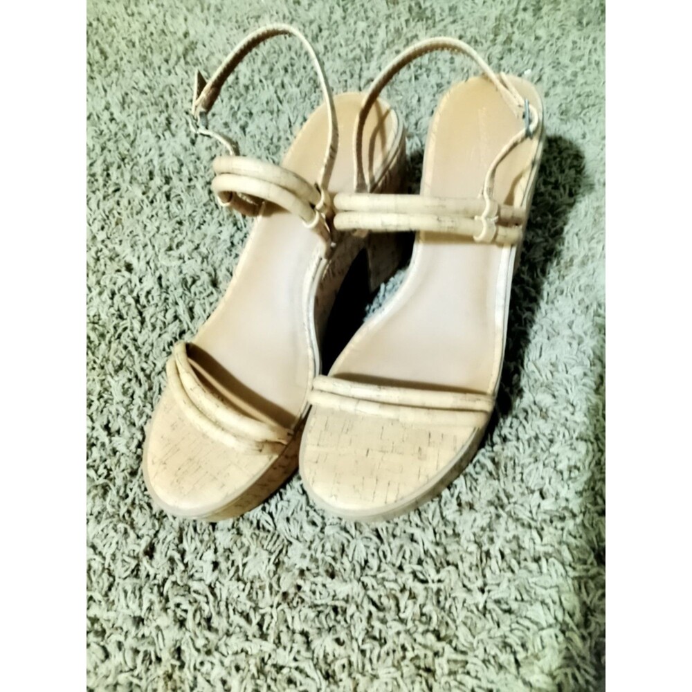 Universal Thread Women's Size 11 Tan Alva Cork Platform Heels - Picture 5 of 7